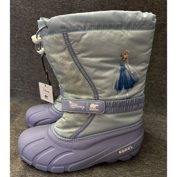 Sorel Disney Frozen II Elsa Big Girls Size 7 Purple Insulated Winter Snow Boots - Picture 3 of 9